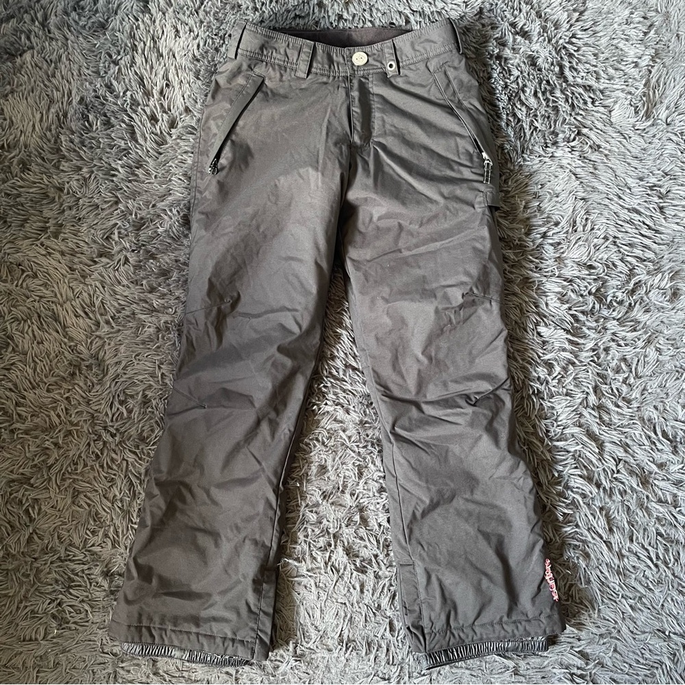 Burton Girls Snow Pants w/ Pink Logo Black Nylon US 14/16